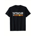Men's Cotton T-Shirt With Cigar Print, Casual Short Sleeve Round Neck Tee, Soft Comfortable Top, Men's Clothing made in...