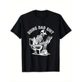 Men's Cotton T-Shirt, "Doing Dad Shit" Skeleton Print, Casual Crew Neck, Short Sleeve, Soft Breathable Fabric, Regular...