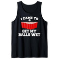 Men's Cotton Tank Top with "I Came to Get My Balls Wet" Print, Casual Crew Neck Sleeveless Shirt, 100% Cotton Knit...