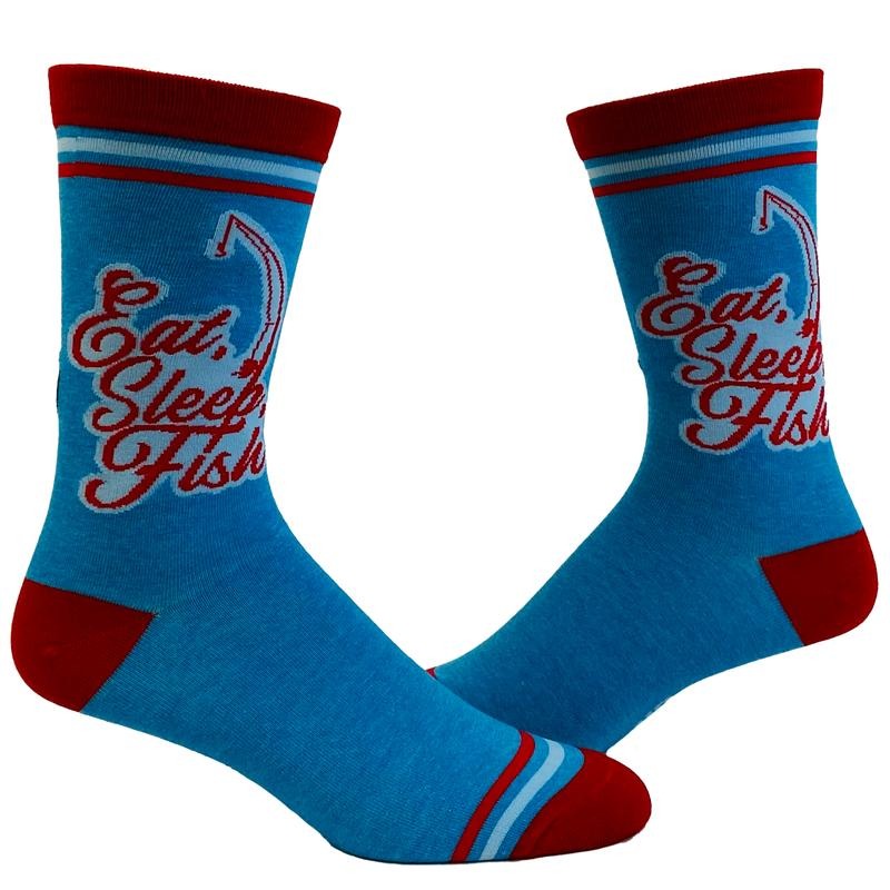 Eat Sleep Fish Socks Funny Fishing Lover Footwear Funny Socks Comfortable Fitted Spandex Cotton T-Shirts, Hoodie, Sweatshirt