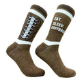 Men's Eat Sleep Football Socks Funny Pigskin Gridiron Lovers Footwear Funny Graphic Socks Comfortable Fitted Spandex...