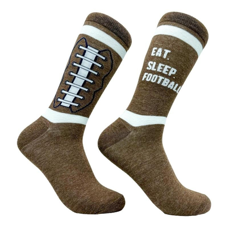 Men's Eat Sleep Football Socks Funny Pigskin Gridiron Lovers Footwear Funny Graphic Socks Comfortable Fitted Spandex...