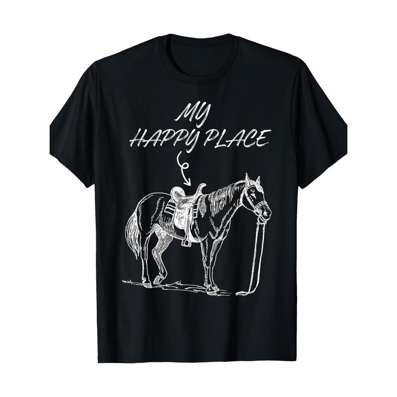 Equestrian Charm Cotton Breathable Comfort Fit Horse Print Casual Round Neck All Seasons Made Usa T-Shirts, Hoodie, Sweatshirt