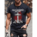 Men's Flag Print T-shirt, Casual Short Sleeve Crew Neck Tee, Men's Clothing For Outdoor Made in USA Hoodie, Sweatshirt
