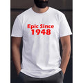 Men's Fun Graphic Tee - Casual Short Sleeve, Crew Neck, Cotton Blend, Machine Washable