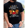 Men's Fun Turkey Thanksgiving Cotton Printed T-shirt made in usa Hoodie, Sweatshirt | GrindPrints.com