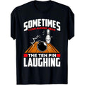 Men's Funny Bowling Print T-Shirt - 100% Cotton, Crew Neck, Short Sleeve