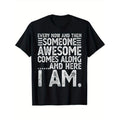 Men's Funny Print Cotton Top, Casual Short Sleeve Crew Neck T-shirt, Men's Clothing For Outdoor made in usastyle{n002}2...