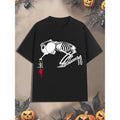 Men's Halloween  Cotton T-Shirt, Casual Round Neck Short Sleeve Tee with Skull Watering Organ Print, Breathable and...