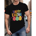 Happy Easter 100% Polyester Crew Neck Casual Geometric Pattern Short Sleeve Knit Fabric Top Summer Made Usa T-Shirts, Hoodie, Sweatshirt