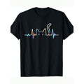 Men's Heartbeat Cat Graphic T-Shirt