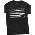 Men's Hunting and Fishing Shirt, American Flag, Natural Camouflage Shirt, Father's Gift, Creative Patriotic T-shirt  made...