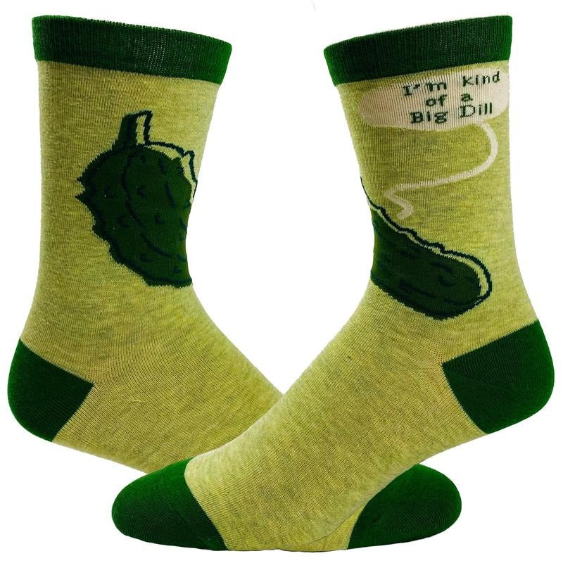 Men's I'm Kind of A Big Dill Socks Funny Sour Pickle Graphic Novelty Footwear Funny Graphic Socks Comfortable Fitted...