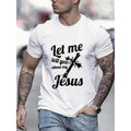 [Men's Let Me Jesus] Regular Fit Men's Let Me Jesus Crew Neck - Durable Stretch, Ideal For Sports & Casual Wear Made in...