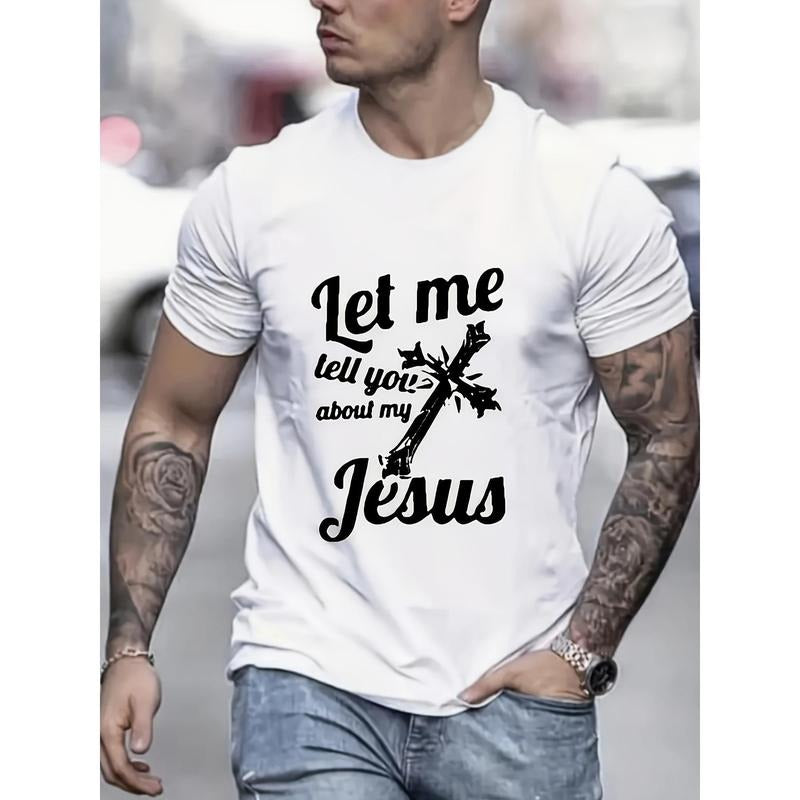[Men's Let Me Jesus] Regular Fit Men's Let Me Jesus Crew Neck - Durable Stretch, Ideal For Sports & Casual Wear Made in...
