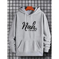 Men's Letter Print Drawstring Pocket Hoodie, Regular Fit Casual Comfy Long Sleeve Hooded Sweatshirt for Daily Wear,...