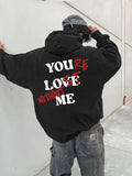Men's Letter Slogan Print Hoodie, Casual Regular Fit Long Sleeve Hooded Sweatshirt for Fall & Winter, Men's Top for Daily...
