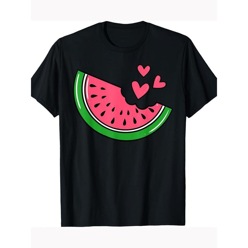 Loose Fit Cotton Crew Neck Fun Watermelon Slice Summer Fruit Lovers Comfortable Breathable Great As ! Made Usa T-Shirts, Hoodie, Sweatshirt