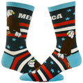 Men's Merica Socks Funny 4th Of July Independence Day USA Eagle Novelty Footwear Funny Graphic Socks Comfortable Fitted...