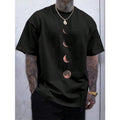 Men's Moon Pattern Round Neck Short Sleeve T-Shirt Made in USA Hoodie, Sweatshirt | GrindPrints.com