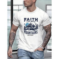 Men's Mountain &FAITH Graphic Printed T-shirt, summer fashion sports short sleeve T-shirt, fashion casual style Made in...