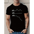 Men's Mountain Bike Printed T-Shirt, Geometric Road Cycling Design, Casual Round Neck Short Sleeve Tee, Lightweight...