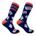 Men's Never Forget Me Socks Funny Retro VHS Tape Floopy Disk Old Tech Joke Footwear Funny Graphic Socks Comfortable...