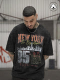 Men's New York City Print Round Neck Tee, Regular Fit Street Fashion Casual Short Sleeve T-shirt for Daily Wear, Men's...