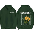 Men's Optimistic Hoodie T-Shirt with Flower Print, Motivational Graphic Apparel, Aesthetic Menswear Tops, Comfortable...