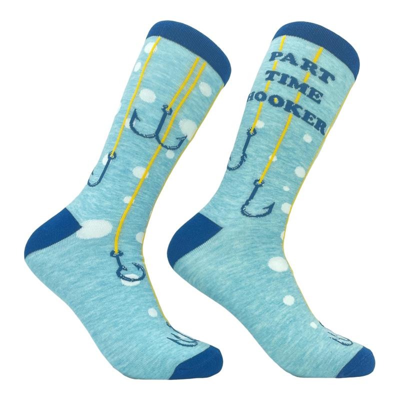 Men's Part Time Hooker Socks Funny Fishing Lover Gift Novelty Sarcastic Footwear Funny Graphic Socks Comfortable Fitted...