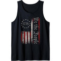 Men's Patriotic 1776 American Flag Tank Top - Sleeveless Cotton Knit Vest, "We The People" Print, Black, Casual Pullover...