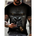 Men's Plus Size 3D Gorilla Print Short Sleeve T-Shirt for Summer Street Style Novelty Tees Made in USA Hoodie, Sweatshirt