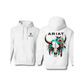 Men's Regular Fit Bull Head & Floral Print Hoodie, Casual Long Sleeve Hooded Sweatshirt for Fall, Fashion Men's Clothes...