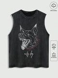Men's Regular Fit Cartoon Print Sleeveless Top, Casual Round Neck Top for Summer, Fashion Men's Top for Daily Wear, Vest,...