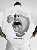 Men's Regular Fit Face Print Round Neck Graphic Tee, Casual Short Sleeve Crew Neck T-shirt for Summer, Fashion Men's Top...