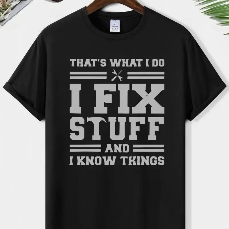 Men's Regular Fit Letter Print Round Neck Tee, Summer Clothes, Casual Short Sleeve Crew Neck Graphic T-shirt for Summer,...