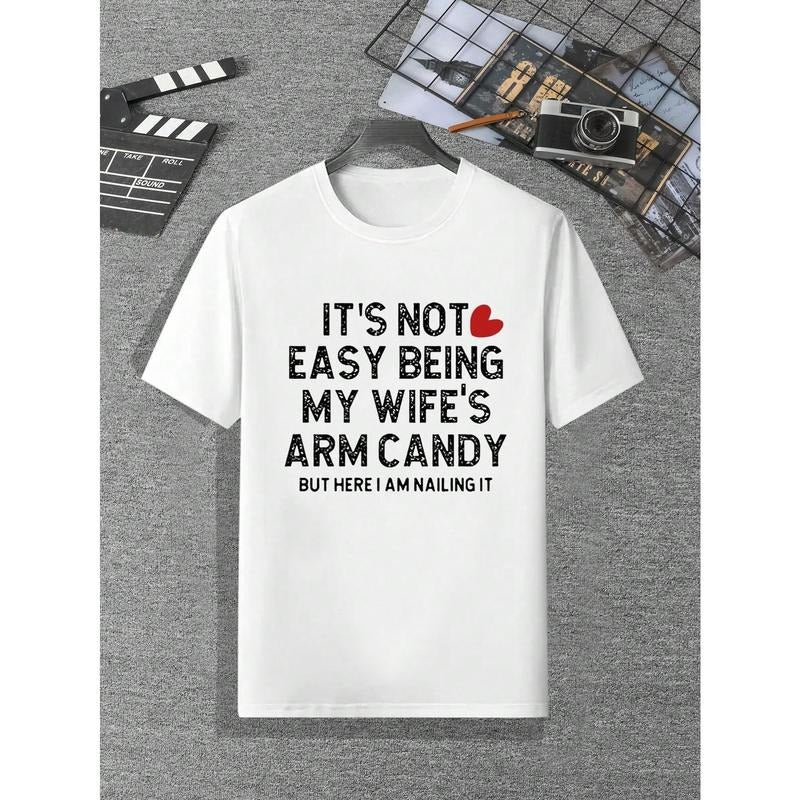 Men's Round Neck Short Sleeve T-Shirt With Slogan Print Made in USA Hoodie, Sweatshirt | GrindPrints.com