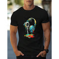 Men's Short Sleeve T-Shirt With Headphone Print Made in USA Hoodie, Sweatshirt | GrindPrints.com