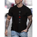 Men's Short Sleeve T-Shirt With Letter Print And Round Neckline Made in USA Hoodie, Sweatshirt | GrindPrints.com