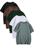 Men's Solid Color Tee, Basic Casual Short Sleeve Round Neck T-shirt for Daily Wear, Men's Top for All Seasons Hoodie,...