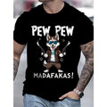 Men's Sports T-Shirt with Husky Dog Cartoon & Pew Pew Meme, Crew Neck Short Sleeve Regular Fit, Breathable Activewear for...