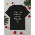 Men's Summer Casual Everyday Slogan And Christmas Tree Graphic Short Sleeve T-Shirt Made in USA Hoodie, Sweatshirt