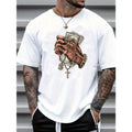 Men's Summer Casual Hand Gesture Cross Print Short Sleeve T-Shirt Made in USA Hoodie, Sweatshirt | GrindPrints.com