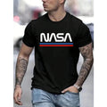 Men's Summer Casual T-Shirt With Letter Print And Round Neck Short Sleeve Made in USA Hoodie, Sweatshirt | GrindPrints.com