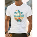 Men's Summer Fashion Crew Neck Short Sleeve Polyester T-Shirt