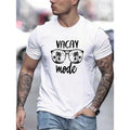 Men's Summer Letter And Glasses Print Round Neck Short Sleeve Casual T-Shirt Made in USA Hoodie, Sweatshirt | GrindPrints.com