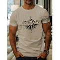 Summer Mountain Print Round Neck Short Sleeve Casual Made USA T-Shirts, Hoodie, Sweatshirt