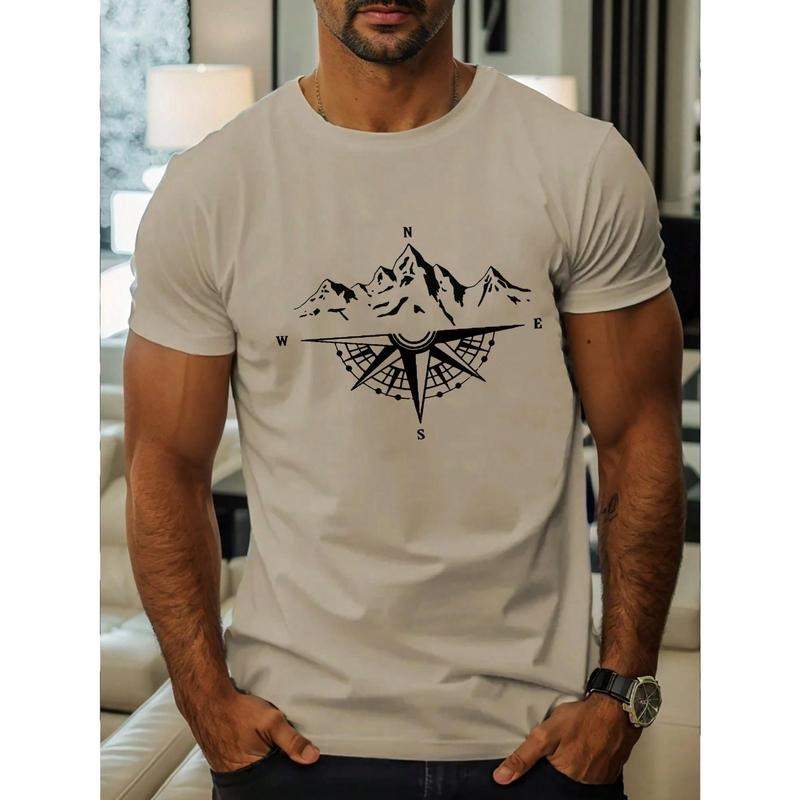 Summer Mountain Print Round Neck Short Sleeve Casual Made USA T-Shirts, Hoodie, Sweatshirt