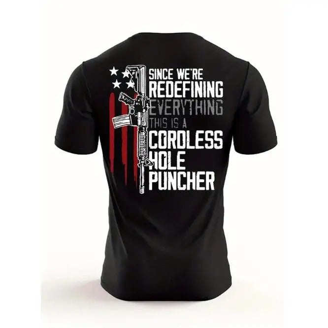 Men's Summer Regular Fit Gun Graphic Short Sleeve Fashion Casual T-Shirt Made in USA Hoodie, Sweatshirt | GrindPrints.com