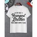 Men's T-shirt, fun "Littlest Brother" printed T-shirt, Summer Spring Fall casual short-sleeved T-shirt, top as a gift, 1...